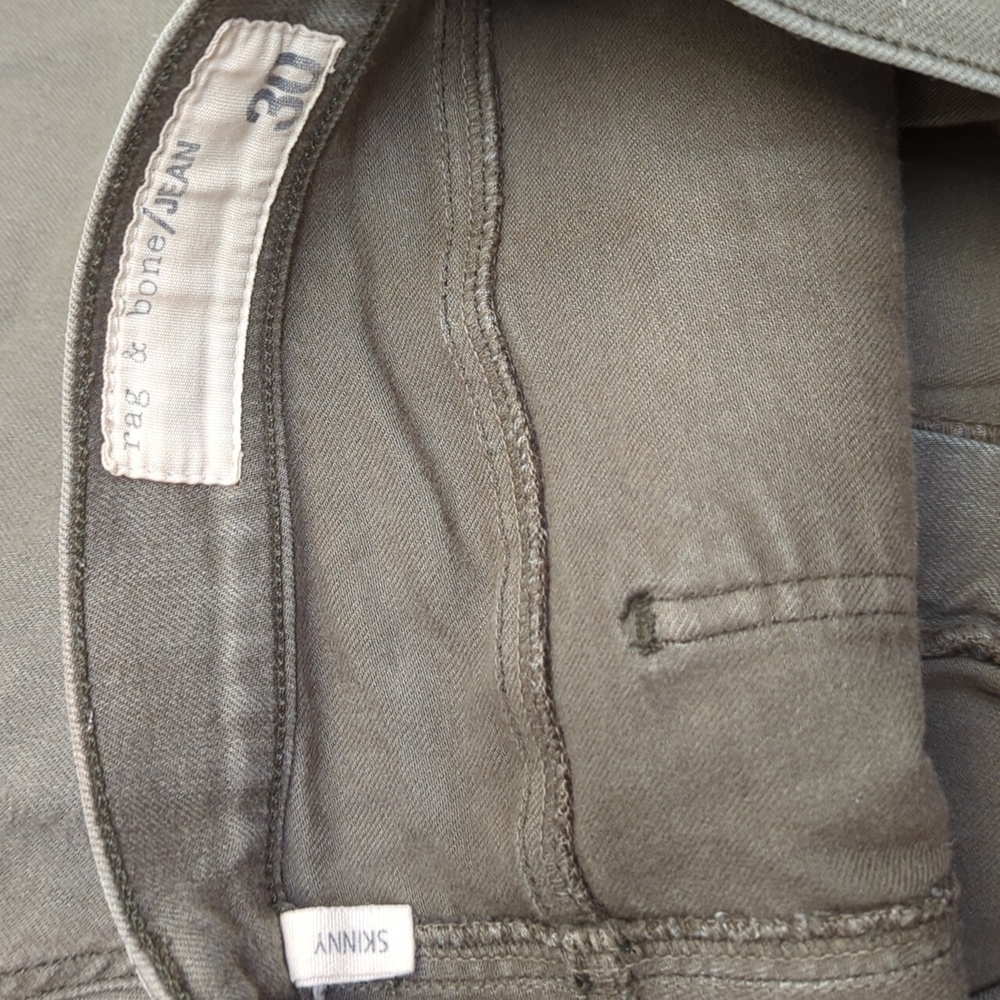 💎 Rag & Bone Olive Green The Skinny Jeans size 30 - Flawed Gem - Picture 9 of 14